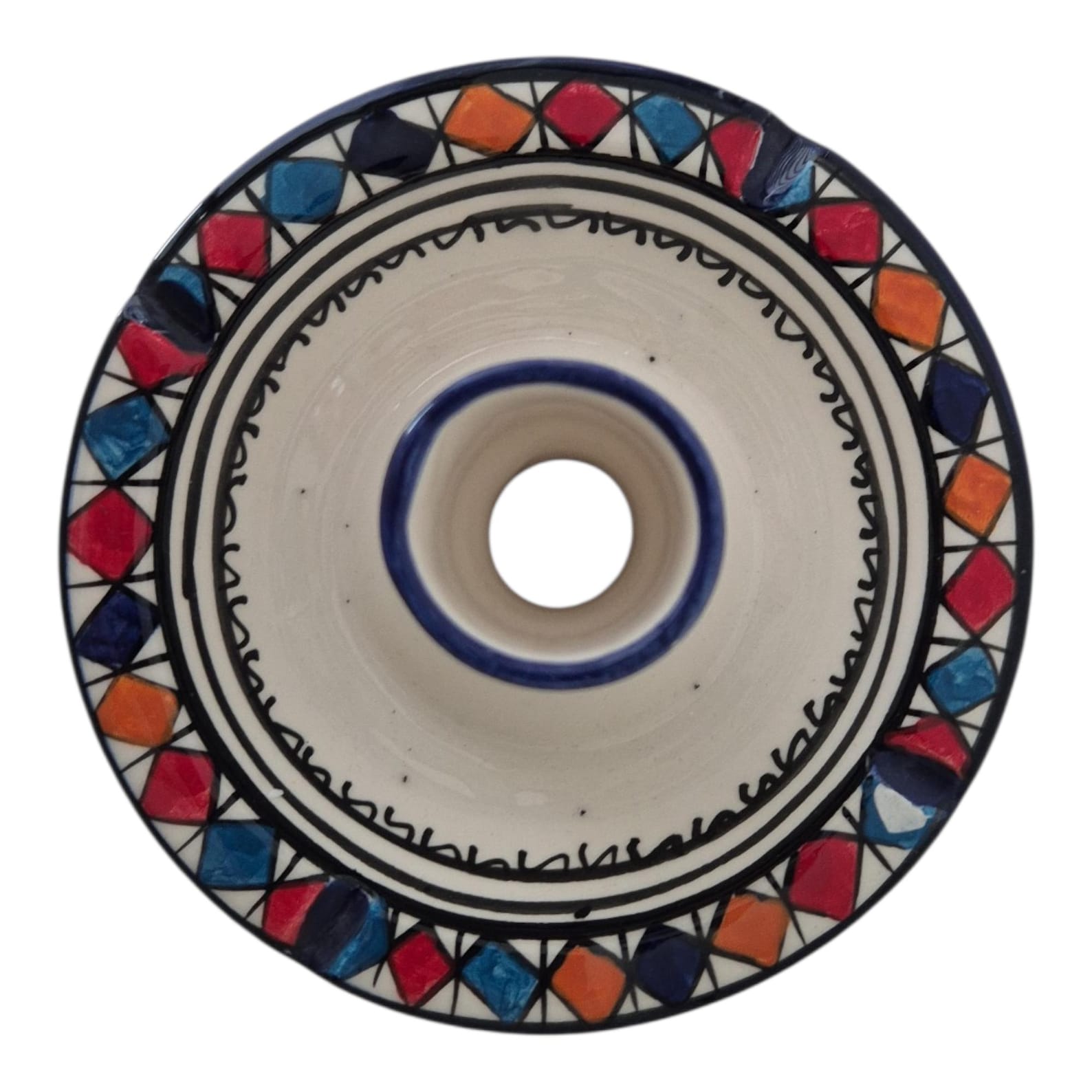 Moroccan Ceramic Candle Holder and Ashtray – Handmade Terracotta Multifunctional Holder — view 2