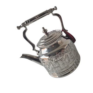 Moroccan Silver Brass Teapot Handmade, Traditional Mint Tea Pot, Moroccan Kitchen Decor, Vintage Boho Tea Gift, Unique Gift for Her