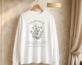 Chamomile Long Sleeve Shirt Inspired by Practical Magic 2 | Owens Sisters Apothecary | Moonlit Soothe Witchy Botanical Long Sleeve |