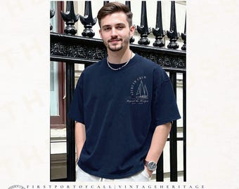 Custom Azimuth Crew Helm T-Shirt: Personalized Milestone Year Nautical Gift