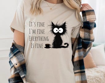 Funny Cat Coffee Graphic Tee, Sweatshirt, Hoodie, Stress Relief Gift