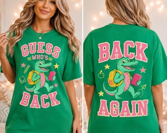 Guess Who's Back School Shirt, Varsity Gator Teacher Tee, Funny Back To School Teacher Shirt, First Day Of School T-Shirt