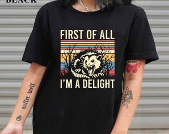 Funny Opossum Graphic Tee, Retro Possum Design