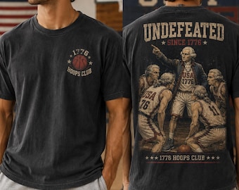 Vintage Style George Washington Basketball Shirt, Undefeated Since 1776, Team Rally Design