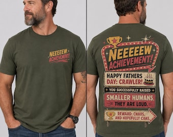 Dungeon Crawler Carl Fathers Day T-Shirt, Retro Achievement Unlocked Tee, DCC Gamer Dad Gift, Funny Book Series Fan Shirt