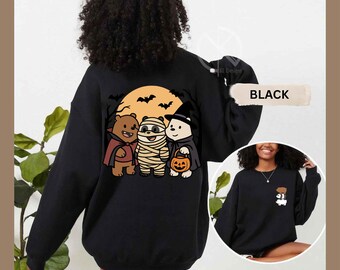 Halloween Bear Shirt, Cozy Cartoon Sweatshirt & Hoodie