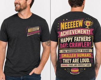 Dungeon Crawler Carl Dad Shirt, Neeeeew Achievement Fathers Day Tee, Funny DCC LitRPG Gift, Gamer BookTok Dad Shirt