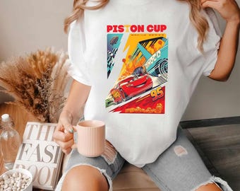 Cute Racing Cartoon Shirt, Speed Car Graphic Tee, Funny Truck Shirt, Cartoon Car Movie Tee, Family Vacation Shirt, Road Trip Unisex T-Shirt