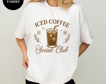 Iced Coffee Social Club Graphic Tee, Barista Gift