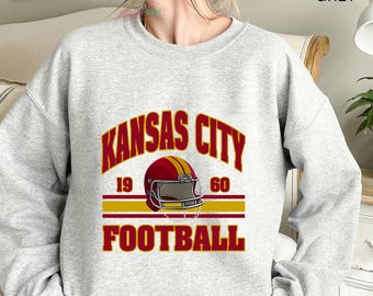 Vintage Kans.as City Football Sweatshirt, Trendy Kan.sas City Fan Shirt, Football Crewneck, Kan.as City Hoodie, Game Day Sweater