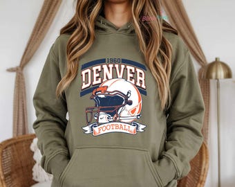 Retro Denver Football Hoodie, Vintage Collegiate Sweatshirt, 1960s Game Day Graphic Tee