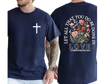 Floral Faith Graphic Tee, Bible Verse Christian Shirt