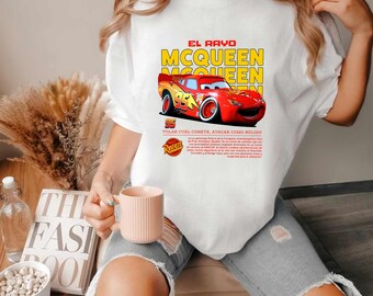 Cute Racing Cartoon Shirt, Speed Car Graphic Tee, Funny Truck Shirt, Cartoon Car Movie Tee, Family Vacation Shirt, Road Trip Unisex T-Shirt