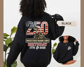 250th Marine Corps Birthday Shirt, Patriotic Military Pride Tee, Veteran Hoodie & Sweatshirt