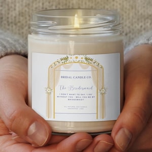 Set of 5 Bridal Party Proposal Candles | 4 Bridesmaids and 1 MOH | Floral Design