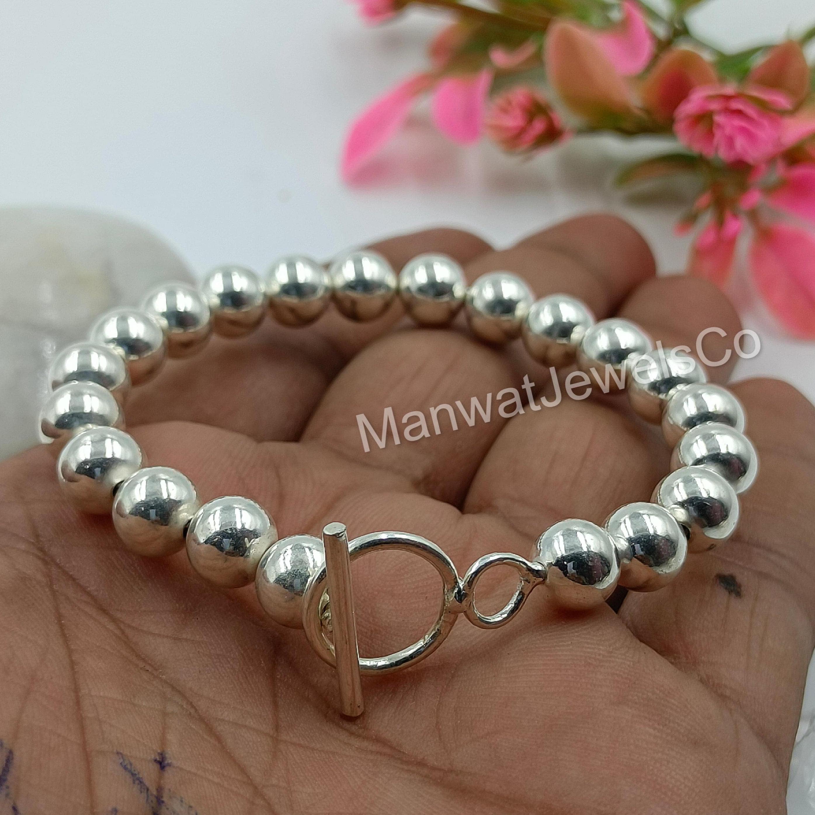 Braccialetti di perle di perline di cristallo placcato oro 18 carati