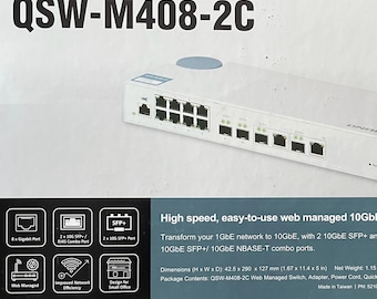 Qnap QSW-M408-2C - Switch - managed - 2 x 10 Gigabit SFP+ + 2 x c 10 g-bit SFP+ + 8 x 10/100/1000 - Desktop