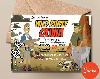 Invitación de cumpleaños de Wild Kratts / Fiesta de Wild Kratts / Descarga digital / Invitación editable / Wild Kratts imprimible