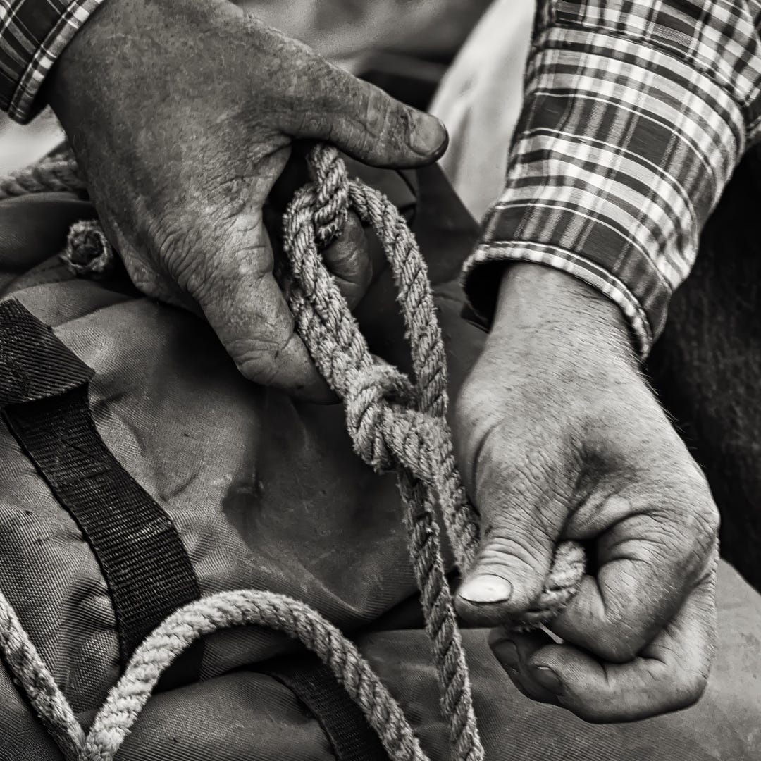 Rustic Hands Tying Rope - Black and White Photography Print - Etsy
