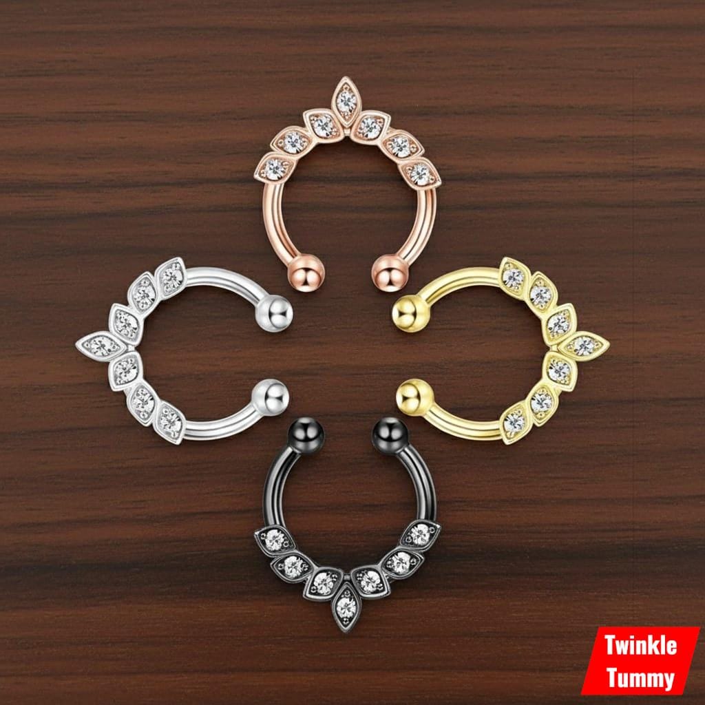 Faux Piercing Pour Téton En Forme De Tourbillon - Argenté, Laiton, Neuf Avec étiquettes, Fabriqué En France