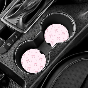 Coquette auto-onderzetters / Roze auto-onderzetter / Set van 2 / Girly auto-accessoires / Cadeau voor haar / Auto-onderzetters / Perfect als cadeau