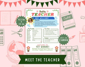 All About My Teacher Favorite Things Questionnaire Get To Know The Teacher Printable Classroom Survey Christmas List Teacher Survey Gifts