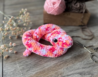 Serpiente de peluche tejida a crochet - Clementine / Serpiente amigurumi / Serpiente de peluche / Serpiente de juguete