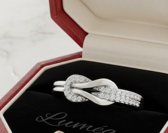 Moissanite Knot Ring – 14K Gold Plated Sterling Silver Bow Ring