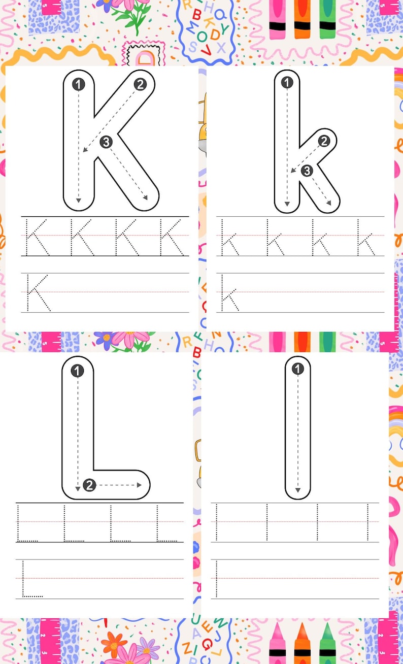 Alphabet Tracing Worksheets A-Z - Etsy