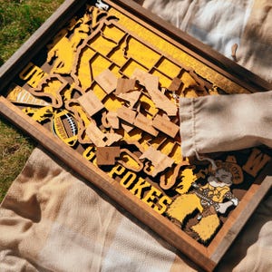 Wyoming Cowboys Travel Map — Officially Licensed UW — Wyoming Fan Art — Go Pokes