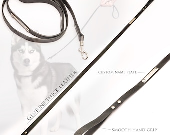 Leren hondenriem | Gepersonaliseerde hondenriem van echt leer | Aangepaste naam hondenriem | Duurzame handgemaakte hondenriem voor kleine en grote honden