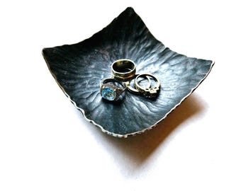 Handforged decorative square metal dish