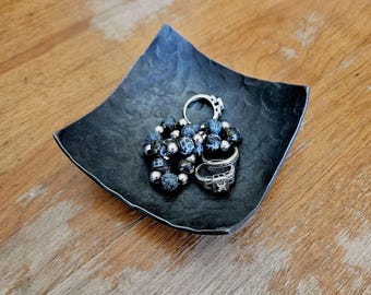 Handforged decorative square metal dish