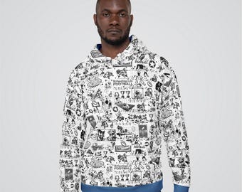 Sudadera con capucha estilo collage de fútbol / Sudadera deportiva unisex