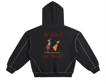 Zachte fleece golfjack met contrastgestikte boxy fleece – klassiek comfort ontmoet moderne stijl