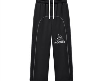 Sportieve, contrastgestikte hockeyjoggingbroek – Streetwear Comfort