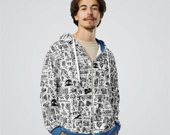 Hockeycollage hoodie met rits | Sweatshirt van gerecycled polyester