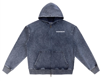 Oversized hockeyhoodie met rits – retro sneeuwwassing voor hockeyfans