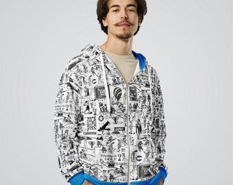 Golfcollage hoodie met rits | Sportkleding van gerecycled polyester