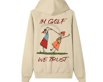 Zachte fleece golfhoodie met rits: klassiek comfort ontmoet moderne stijl met een grappige insteek