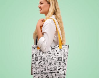 Golfdraagtas | Vintage sportreistas met print