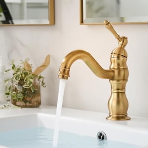 Grifo de baño de latón macizo hecho a mano - Diseño antiguo francés - Acabado de alta gama para baños de lujo - Premium de 1 orificio - Artesanal/Vintage