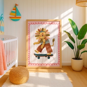 Eclectic Playroom Gallery Set of 30, Cool Kids Live Here Print, Colorful Nursery Decor, Whimsical Animal Poster Bundle (Digital Download) image 13