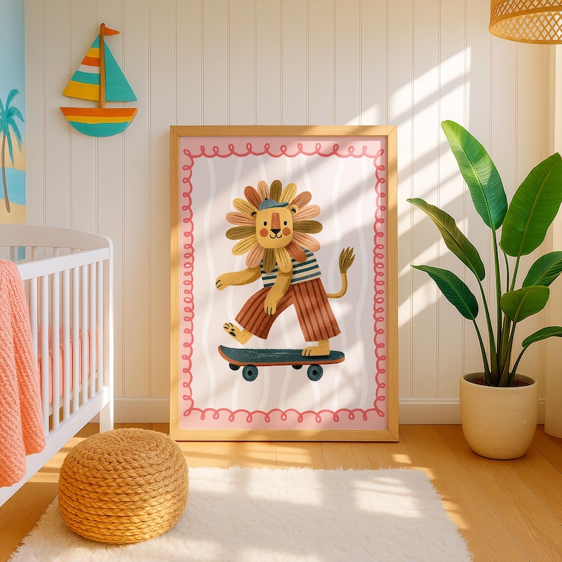 Eclectic Playroom Gallery Set of 30, Cool Kids Live Here Print, Colorful Nursery Decor, Whimsical Animal Poster Bundle (Digital Download) image 13