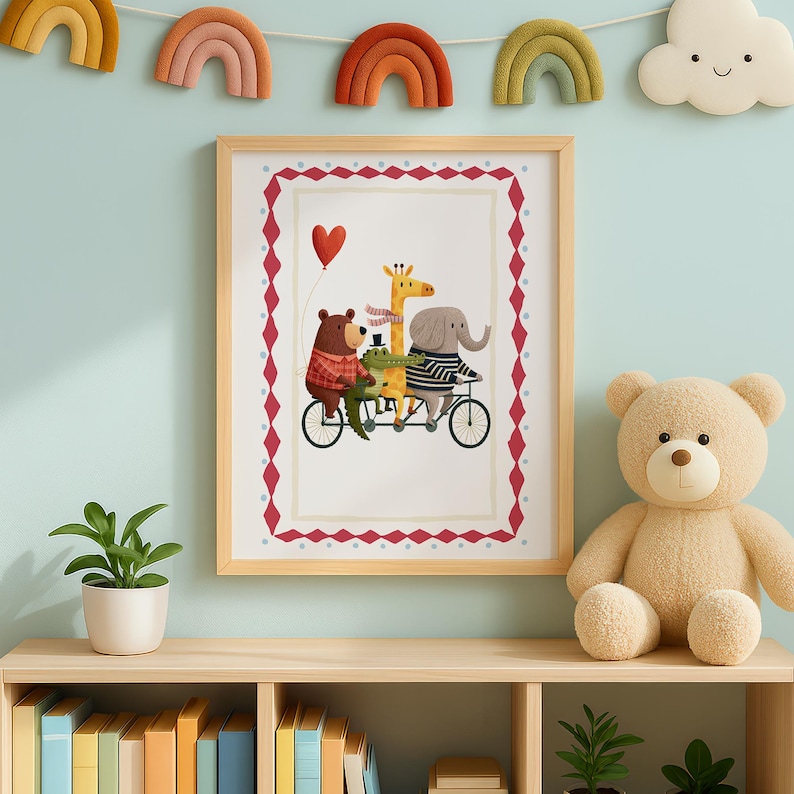 Eclectic Playroom Gallery Set of 30, Cool Kids Live Here Print, Colorful Nursery Decor, Whimsical Animal Poster Bundle (Digital Download) image 12
