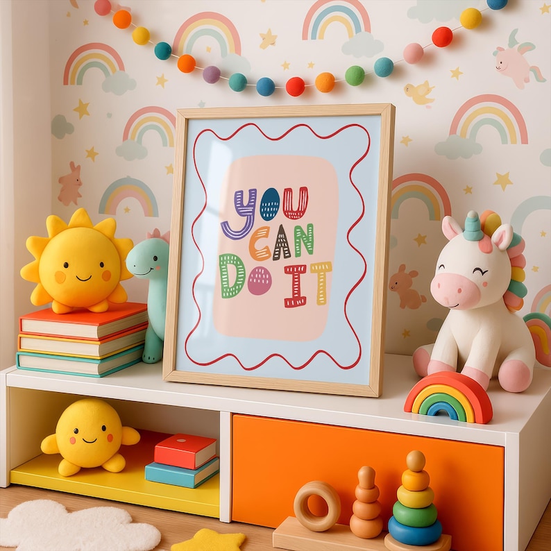 Eclectic Playroom Gallery Set of 30, Cool Kids Live Here Print, Colorful Nursery Decor, Whimsical Animal Poster Bundle (Digital Download) image 16