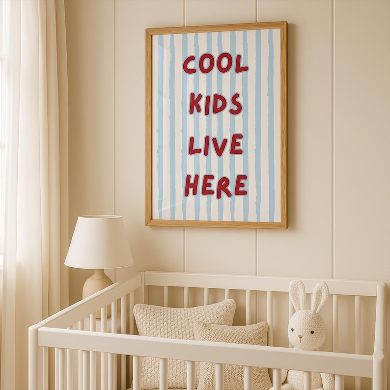 Eclectic Playroom Gallery Set of 30, Cool Kids Live Here Print, Colorful Nursery Decor, Whimsical Animal Poster Bundle (Digital Download) image 15