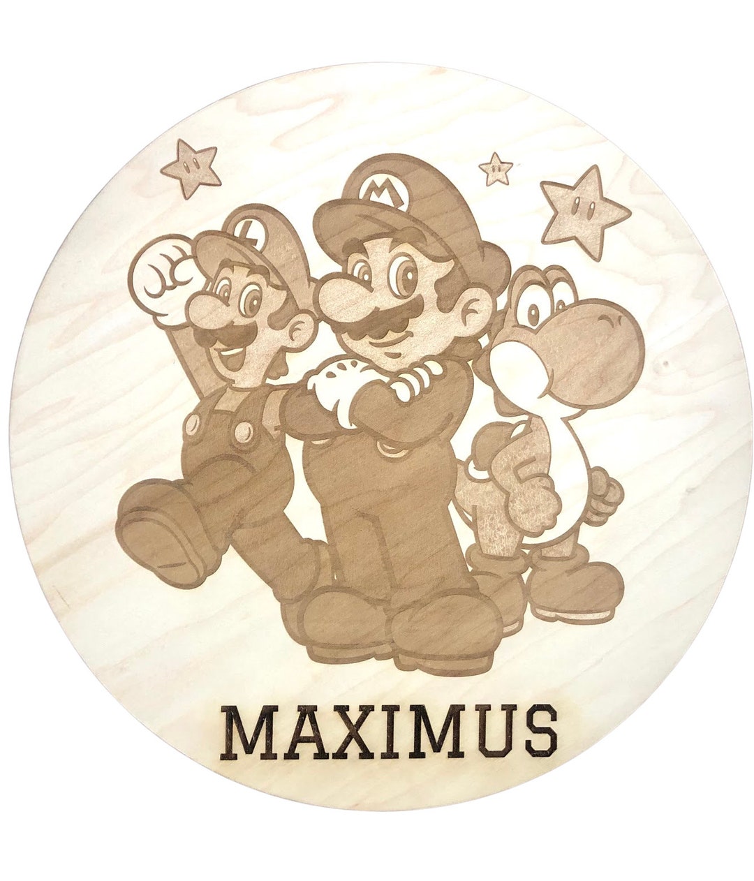 Custom-made Super Mario Luigi Yoshi Wooden Wall Decor Plaque, Kid's ...