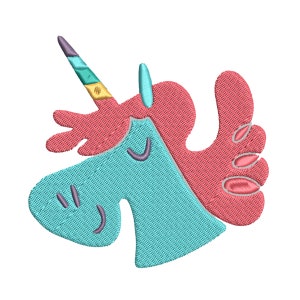 Cartoon Unicorn Embroidery Digital Download 8 Formats: dst, exp, hus, jef, pec, pes, vip, xxx