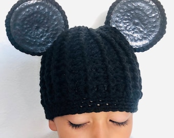 Handmade Big Mouse Ear Crochet Hat Custom ANY Color Any Size